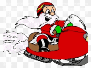 Tiptoe Clipart Snow - Merry Christmas Santa On A Snowmobile - Png Download