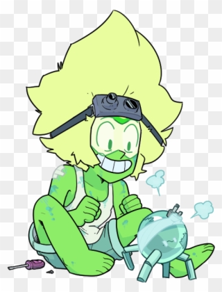Green Fictional Character Cartoon Clip Art Leaf Organism - Steven Universe Fan Art Peridot - Png Download