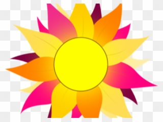 Sunflower Clipart Colorful - Sun With Pink & Purple Rays Mugs - Png Download