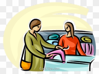 Shopping Clipart Buyer - Women Buying Png Transparent Png
