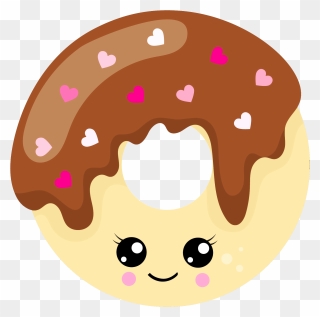 Chocolate Heart Doughnut Kawaii - Doughnut Kawaii Clip Art - Png Download