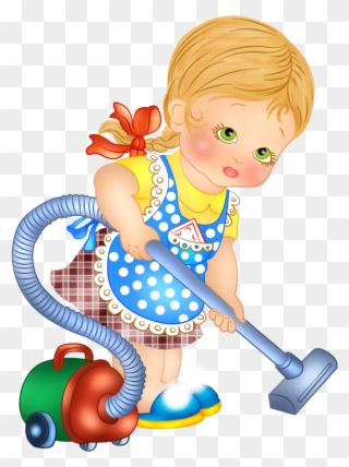 Art Kids, Decoupage, Cards, Cute Clipart, Sweet, Blog, - Little Girl Cleaning Clipart - Png Download