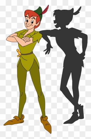 Peter Pan Standing With His Shadow - Peter Pan And His Shadow Cartoon Clipart