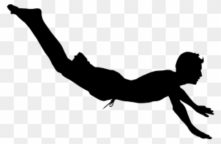 Boy Diving Big Image Png - Man Diving Silhouette Clipart