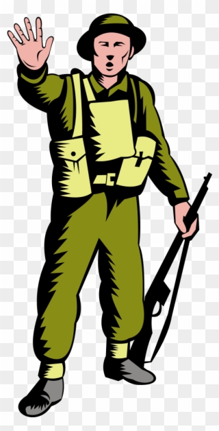 Janitor Clipart Male - Soldados Levantando La Mano - Png Download