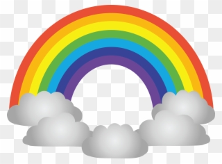 Clip Art Black And White Library - Rainbow And Clouds Clipart - Png Download
