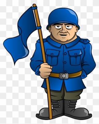 Male Clipart Janitor - Soldier Blue - Png Download