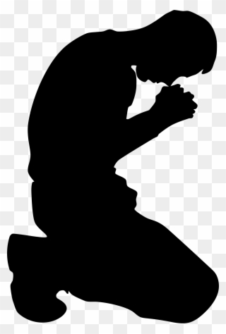 Shaow Clipart Prayer - Man Praying Silhouette Png Transparent Png