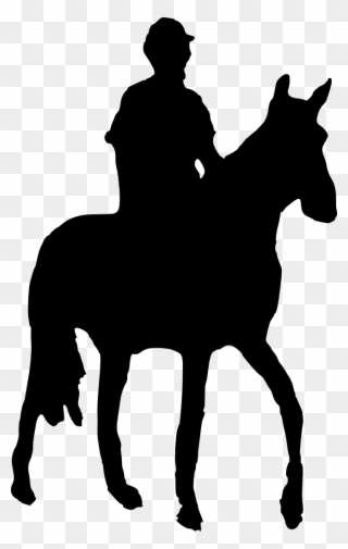 A Horse - Man On Horse Silhouette Clipart