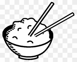 Rice Clipart Black And White - Rice Bowl Clip Art - Png Download