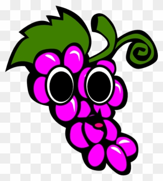 Happy Grape Cliparts - Bunch Of Grapes Clipart - Png Download