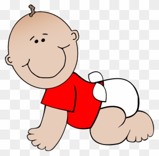 Crawling Baby Red Clip Art - Baby Clipart Transparent Background - Png Download
