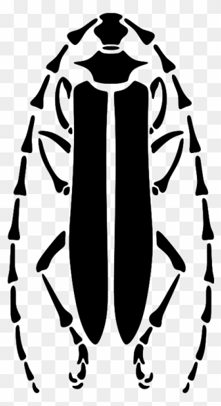 Longhorn Beetle Rubber Stamp Scarabs Paper - Beetle Stencil Clipart