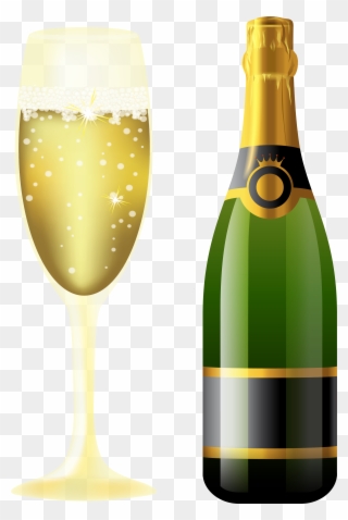 New Year Sparkling Wine And Glass M=1399672800 - Wine And Glass Png Clipart