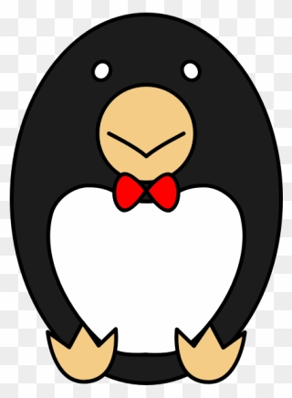 Little Penguin Bow Tie Bird Tux - Penguins With A Red Bow Tie Clipart