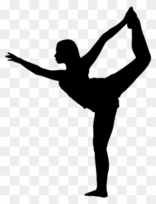 Clipart Female Yoga Pose Silhouette 5 Black Girl Ballerina - Yoga Poses Silhouette Png Transparent Png