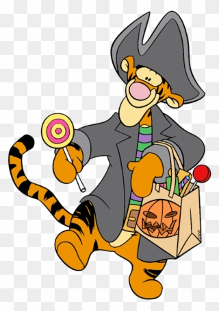 Clip Art Of Tigger As A Pirate Trick Or Treating On - Tigger Halloween Clipart - Png Download