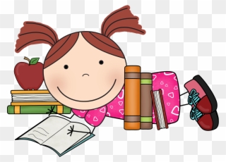 Diving Clipart School - Scrappin Doodles Girl Reading - Png Download