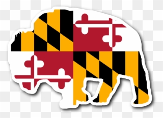 Maryland Buff Dye Cut Sticker 3"x4" Sticker - Maryland State Flag 1861 Clipart