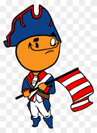 Kwak Chibi Patriot With Flag By Kwakedoutproductions - American Revolution Patriots Cartoon Clipart