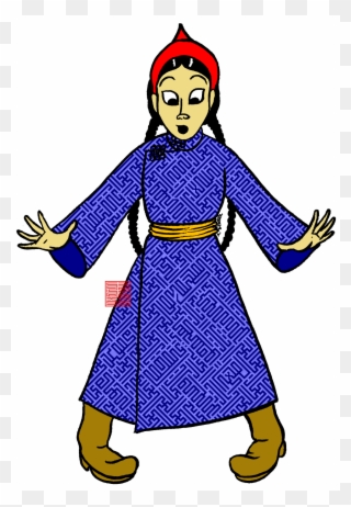 Mongolian Clipart China National Costume - Mongolia Traditional Clothing Clipart - Png Download