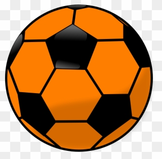 Strikers - Orange And Black Soccer Ball Clipart