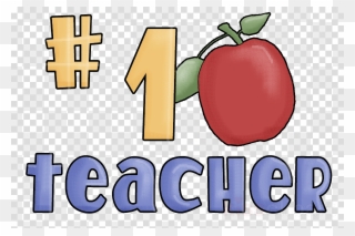 #1 Teacher Apple Clipart Teacher Clip Art - Number One Teacher Wall Clock - Png Download