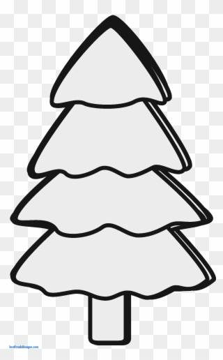 Christmas Tree Line Art Free Clip Art Free Clip Art - Simple Christmas Tree Clip Art Black And White - Png Download