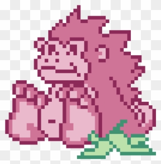 Pink Gorilla Pixel Stickers - Pixel Art Clipart