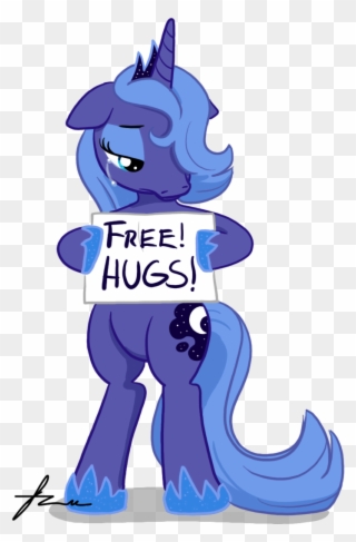 Alicorn Artist Furboz Bipedal Crying Hugs - Princess Luna Funny Meme Clipart