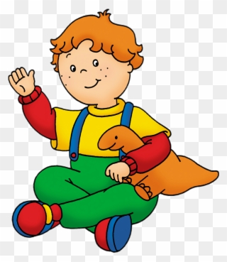 Caillou's Friend Leo Holding Toy Dinosaur - Caillou's Friend Clipart