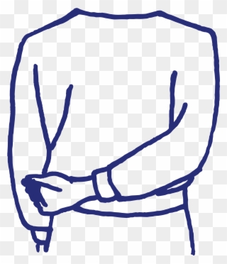 Move Guiding Arm Towards The Centre Of Your Back To - Drawing Clipart