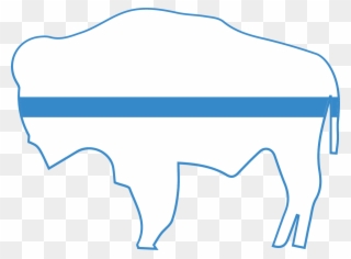 Thin Blue Line Buffalo Decal 4" - Buffalo Thin Blue Line Clipart