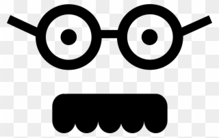 Male Square Face With Glasses And Mustache Comments - Square Nerd Clipart