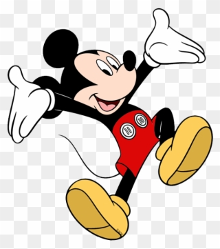 New Cheering New Relaxing New Mickey Mouse Back View - Walt Disney Famous Characters Clipart