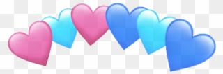 Heart Crown Love Blue Pink Dark Light Bts Kpop Freetoed - Light Pink Heart Crown Png Clipart