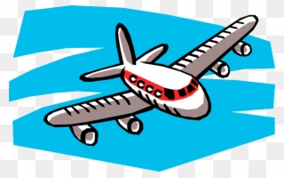 Aircraft In Flight Vector Image Illustration Of - Cartoon Of A Plane Clipart