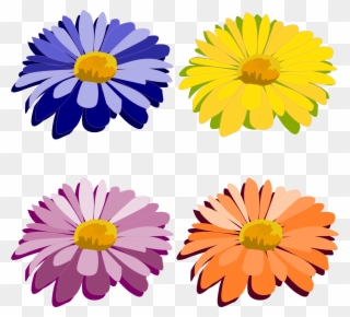 Red Orange Yellow Flowers - Flores Clip Art - Png Download