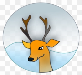 Clipart - Reindeer - Reindeer Window Illustration Transparent - Png Download