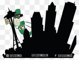 You Protecting The Emerald City With My Contact Info - Space Needle Silhouette Clipart
