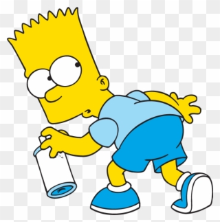 Naughty Bart Simpson Png Clipart2 - Bart Simpson Con Aerosol Transparent Png