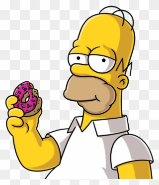 Picture Of Homer Simpson Clip Art Medium Size - Simpsons Donut - Png Download