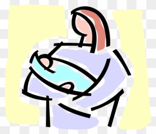 Vector Illustration Of Nurturing Mother Holds Infant Clipart