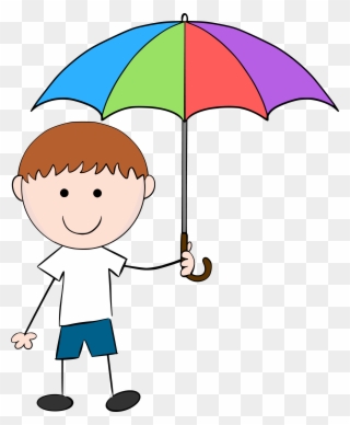 Engage - Umbrella With Child Cartoon Clipart