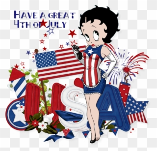 Betty Boop In Red White And Blue - Made In Usa Clipart