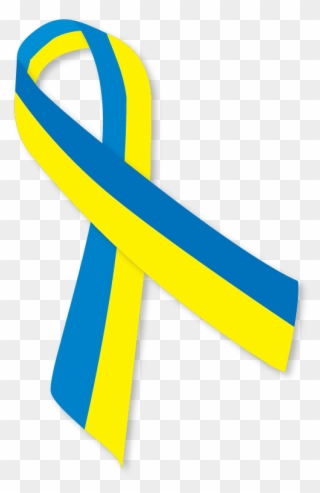 Awareness Ribbon) Небольшой Кусок Ленты, Сложенный - Blue And Yellow Ribbon Png Clipart