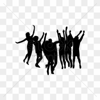 Cheering Crowd Silhouette At Getdrawings Com Free - Women With Hands Up Silhouette Transparent Clipart
