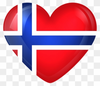 Norwegian Flag Heart Clipart - Png Download