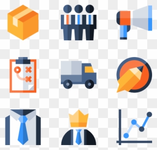 Business And Office Collection - Business Pack Icon Flat Clipart