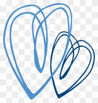 Heart To Heart - Heart Line Transparents Blue Clipart